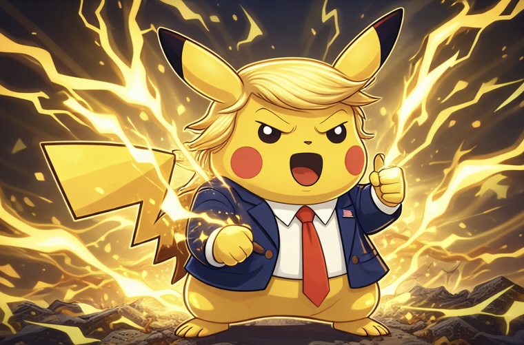 TRUMPOCHU surrounded by lightning