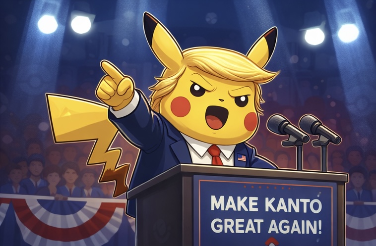 TRUMPOCHU at a podium